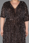 Robe De Soirée Grande Taille Squameuse Longue Brun ABU5846