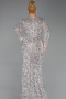 Robe de Soirée Grande Taille Longue Squameuse Beige ABU6074