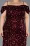 Robe De Soirée Grande Taille Longue Rouge Bordeaux ABU5232