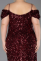 Robe De Soirée Grande Taille Longue Rouge Bordeaux ABU5232