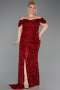 Robe De Soirée Grande Taille Longue Rouge ABU5232
