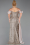 Robe De Fiançailles Grande Taille Squameuse Longue Beige ABU4086