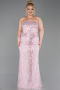 Robe de Soirée Grande Taille Longue Perlé Poudre ABU6162