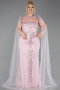 Robe de Soirée Grande Taille Longue Perlé Poudre ABU6162
