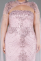 Robe de Soirée Grande Taille Longue Perlé Poudre ABU6162