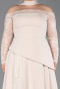 Robe De Soirée Grande Taille Dantelle Longue Beige ABU5657