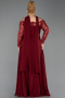 Robe De Soirée Grande Taille Dantelle Longue Rouge Bordeaux ABU5657
