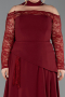 Robe De Soirée Grande Taille Dantelle Longue Rouge Bordeaux ABU5657