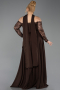 Robe De Soirée Grande Taille Dantelle Longue Brun ABU5657