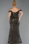 Robe De Soirée Grande Taille Longue Squameuse Kaki ABU6098