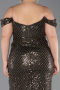 Robe De Soirée Grande Taille Longue Squameuse Kaki ABU6098