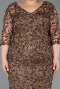 Robe De Soirée Grande Taille Midi Squameuse Cuivre ABK2630