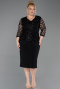 Robe De Invitation Grande Taille Midi Squameuse Noir ABK2631