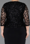 Robe De Invitation Grande Taille Midi Squameuse Noir ABK2631