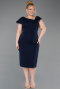 Robe De Invitation Grande Taille Midi Bleu Marine ABK2632