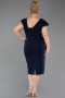 Robe De Invitation Grande Taille Midi Bleu Marine ABK2632