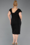 Robe De Invitation Grande Taille Midi Noir ABK2632