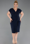 Robe De Invitation Grande Taille Midi Bleu Marine ABK2614