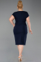 Robe De Invitation Grande Taille Midi Bleu Marine ABK2614