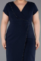 Robe De Invitation Grande Taille Midi Bleu Marine ABK2614