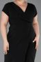 Robe De Invitation Grande Taille Midi Noir ABK2614