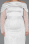 Robe de Soirée Grande Taille Longue Perlé Blanc ABU6187