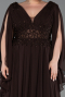 Robe De Soirée Grande Taille Mousseline Longue Brun ABU4638