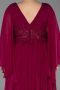 Robe De Soirée Grande Taille Mousseline Longue Couleur Cerise ABU4638