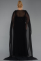 Robe De Soirée Grande Taille Mousseline Longue Noir ABU6071