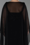 Robe De Soirée Grande Taille Mousseline Longue Noir ABU6071