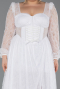 Robe Grande Taille Longue Dantelle Blanc ABU6131