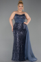 Robe De Fiançailles Grande Taille Longue Squameuse Anthracite ABU6174