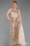 Robe De Fiançailles Grande Taille Longue Squameuse Or ABU6174