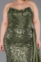 Robe De Fiançailles Grande Taille Longue Squameuse Kaki ABU6174