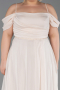 Robe Grande Taille Longue Beige ABU6185