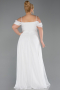 Robe Grande Taille Longue Blanc ABU6185