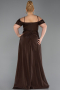 Robe Grande Taille Longue Brun ABU6185
