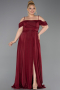 Robe Grande Taille Longue Rouge Bordeaux ABU6185