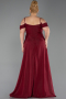 Robe Grande Taille Longue Rouge Bordeaux ABU6185