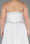 Robe de Soirée Grande Taille Longue Mousseline Blanc ABU6189