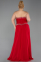 Robe de Soirée Grande Taille Longue Mousseline Rouge ABU6189