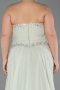 Robe de Soirée Grande Taille Longue Mousseline Menthe ABU6189