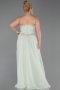 Robe de Soirée Grande Taille Longue Mousseline Menthe ABU6189