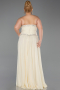 Robe de Soirée Grande Taille Longue Mousseline Jaune ABU6189