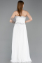 Robe de Soirée Longue Mousseline Blanc ABU6188