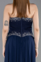 Robe de Soirée Longue Mousseline Bleu Marine ABU6188