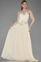 Robe de Soirée Longue Mousseline Jaune ABU6188