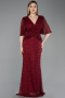 Robe De Soirée Grande Taille Longue Rouge Bordeaux ABU4542