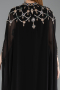 Robe De Soirée Grande Taille Longue Mousseline Noir ABU6175