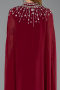 Robe De Soirée Grande Taille Mousseline Longue Rouge Bordeaux ABU5845